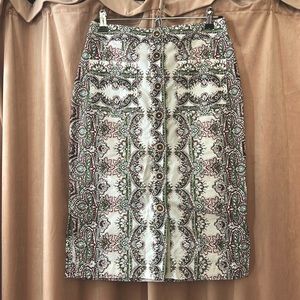 Maeve Paisley print pencil skirt